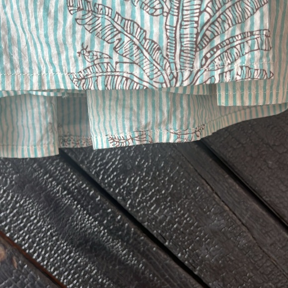 White and teal striped Cover-up - Picture 4 of 6